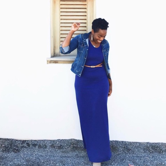 LuLaRoe Dresses & Skirts - LuLaRoe Maria blue maxi dress Sz Large NWT